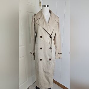Avec Les Filles Faux Leather Cotton Trench Coat Size S